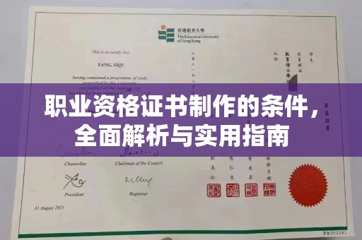 西陵职业资格证书制作的条件，全面解析与实用指南